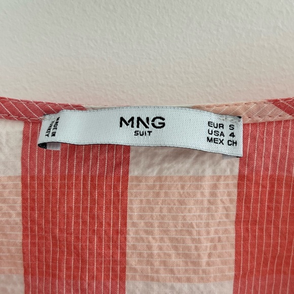 Mango Pink and White Plaid Button Down Shirt - Picture 2 of 2